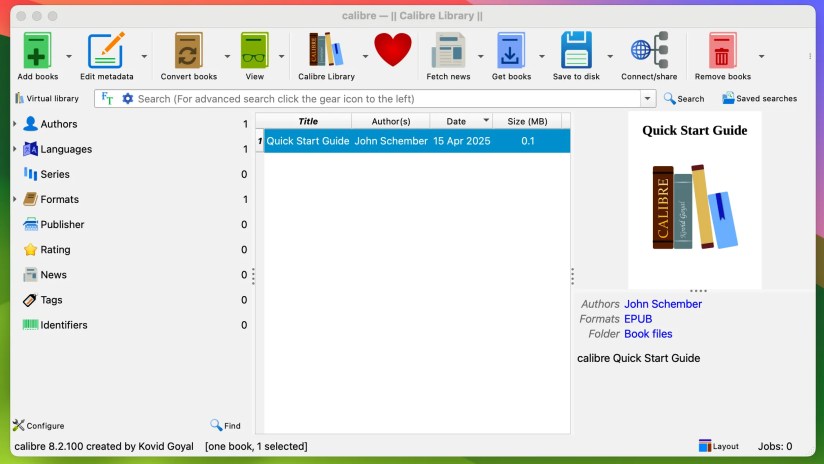 Open source app Calibre.