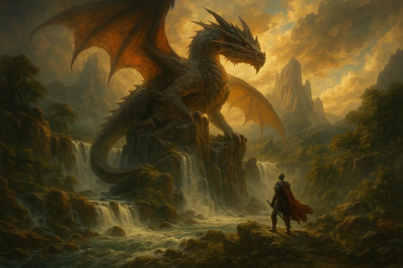 ChatGPT image of a fantasy dragon.
