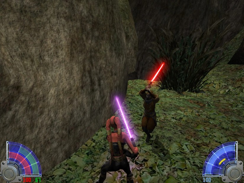 A screenshot from Star Wars: Jedi Knight Jedi Academy.