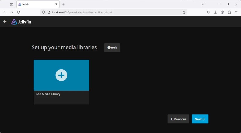 The Jellyfin media import screen.