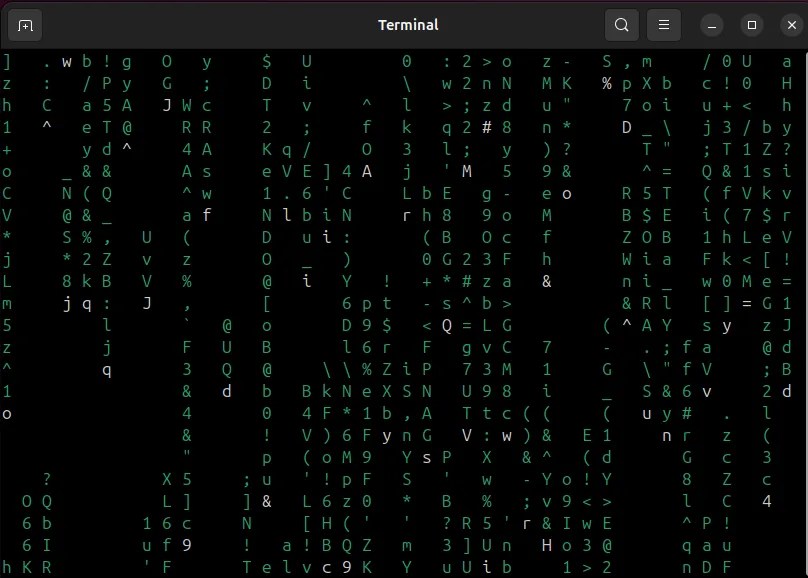 Terminal window displaying the cmatrix command output.
