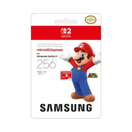 samsung 256gb microsd express card with mario on front