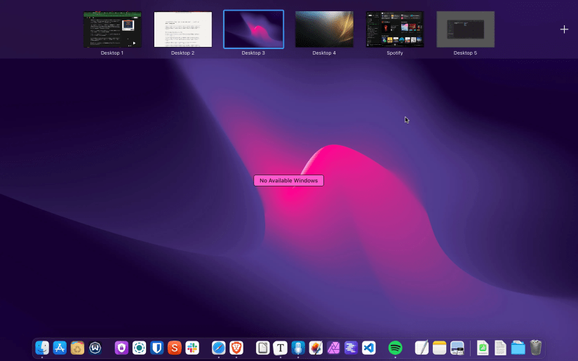Spaces in macOS.