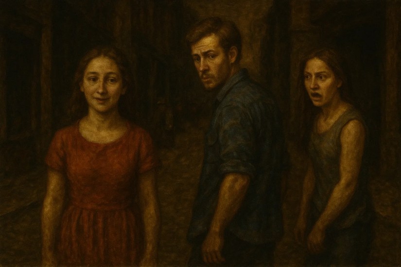 The distracted boyfriend meme in the style of Rembrandt created by ChatGPT.