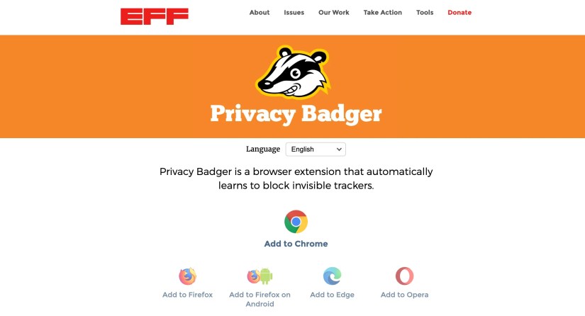 The Privacy Badger extension.
