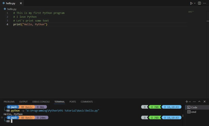 Using comments in multiple lines of your Python code.