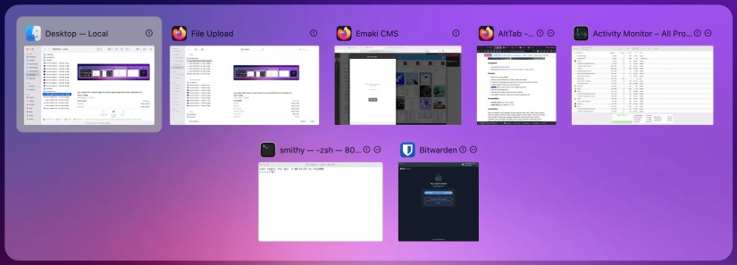 AltTab window switcher on a Mac.