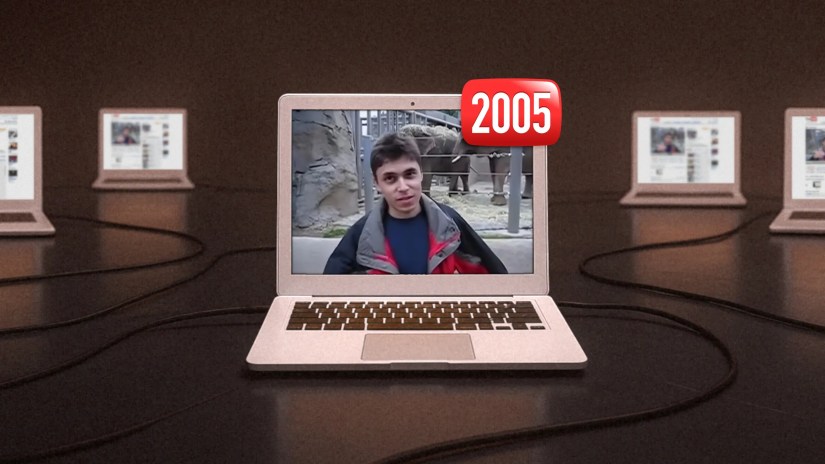 First youtube video on a laptop screen.
