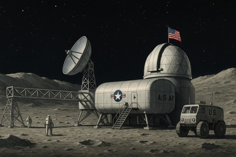 A concept image created by AI of what the USAF lunar base could have looked like.