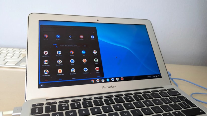 A MacBook Air running ChromeOS Flex.
