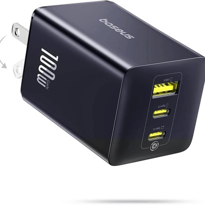 Baseus 100W USB C Charger Block on white background.
