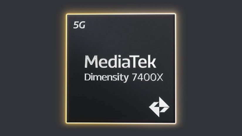 Official mascot of the MediaTek Dimensity 7400x processor over a plain gray background.