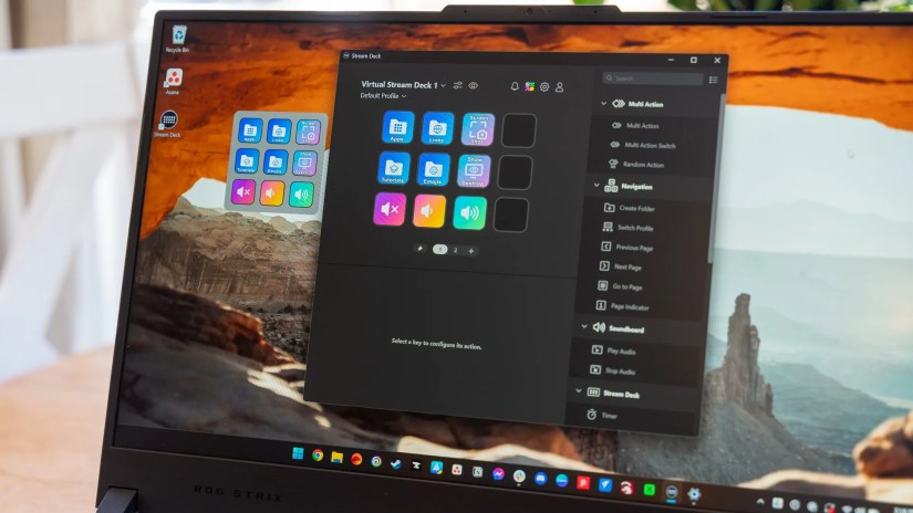 Elgato&rsquo;s Virtual Stream Deck running on a Windows laptop.