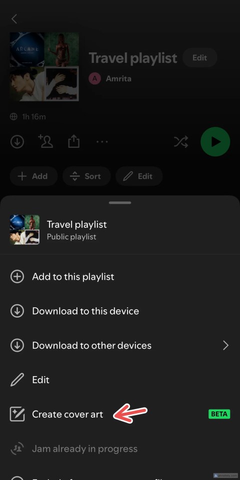 Accessing custom cover art for playlists on Spotify.