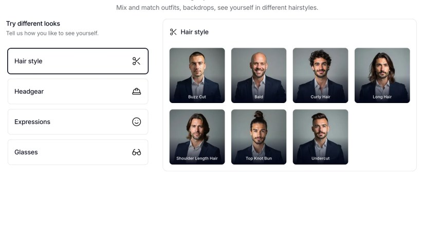Instaheadshots customization options