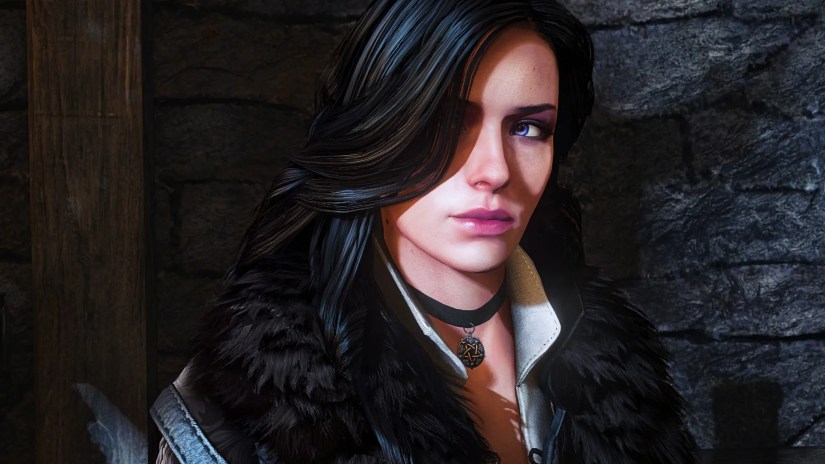 Yennefer looking to the left in The Witcher 3 Wild Hunt.