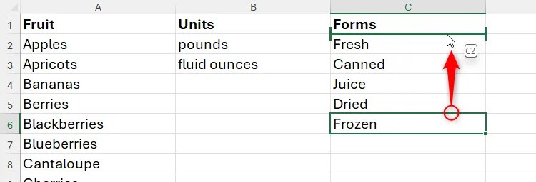 A cell being inserted in another location in Excel, by clicking and dragging while holding Shift.