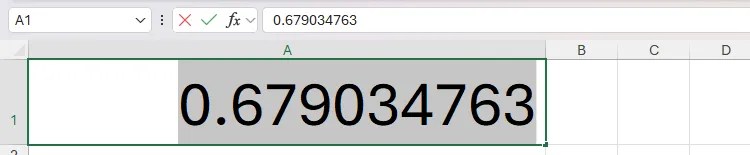 A random number has been made static in Microsoft Excel by pressing F9.