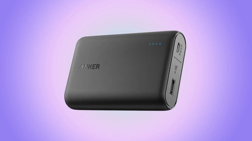 Anker Power Bank Hero on a purple background.