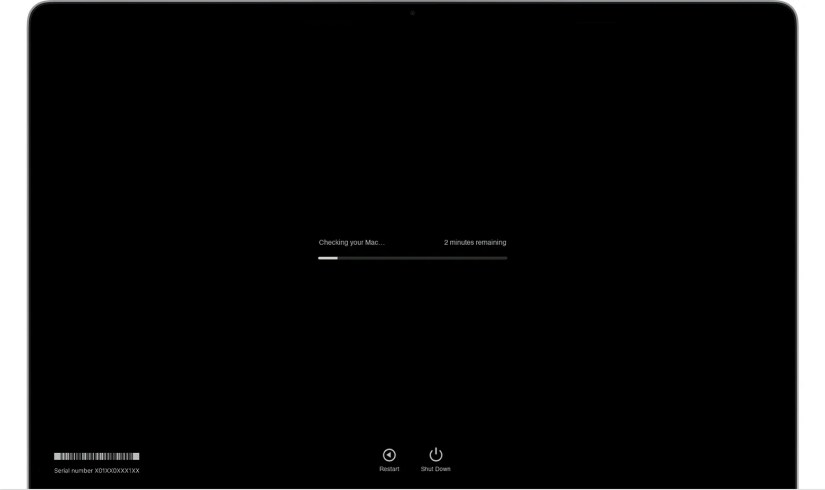Apple Diagnostics running on macOS.