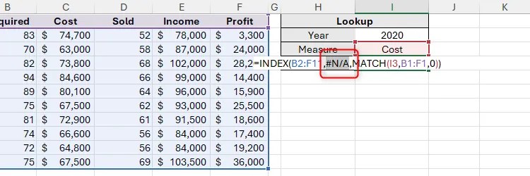 F9 is pressed after part of a formula in Excel is selected to reveal that it produces an error.