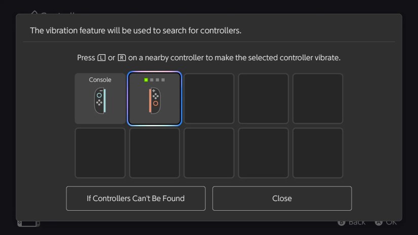 Find controllers on the Switch 2.
