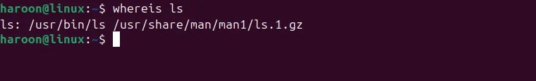 Finding executables path using the whereis command