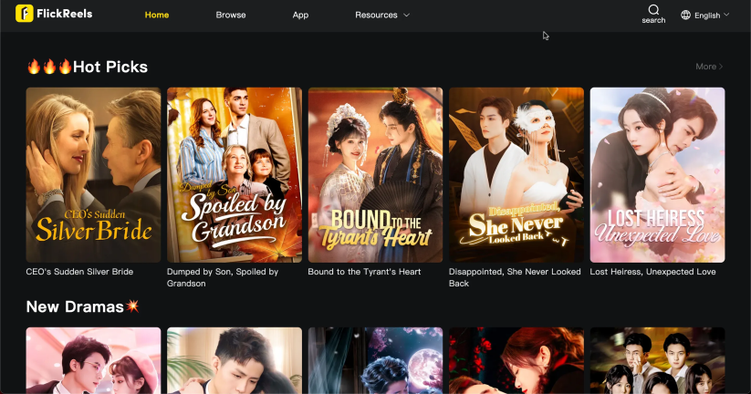FlickReels website.