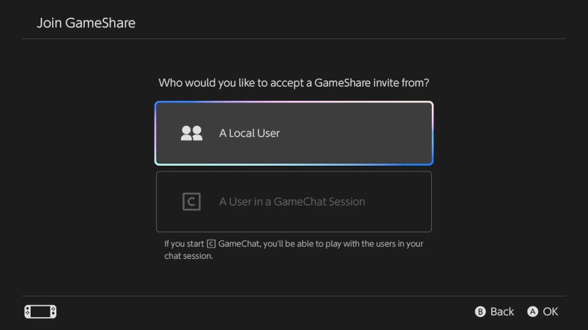 GameShare on the Switch 2.