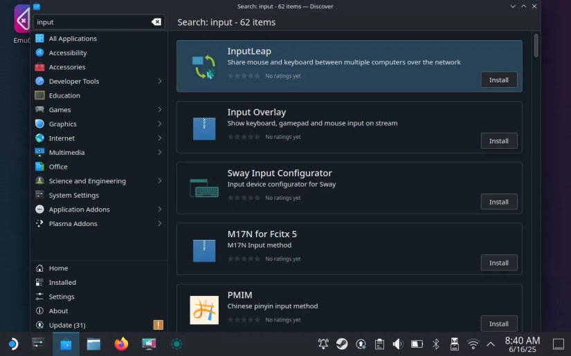 Input Leap on the SteamOS Discover store.