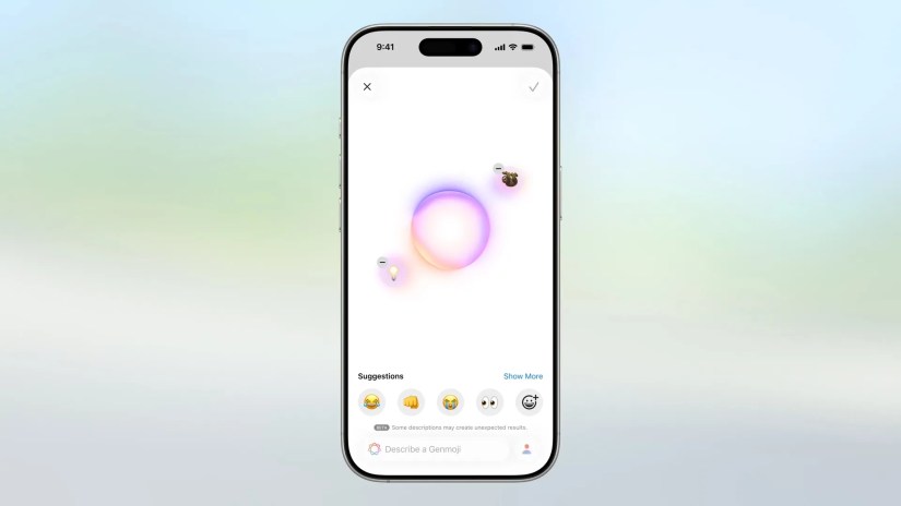 Genmoji on iPhone combining two emoji characters.