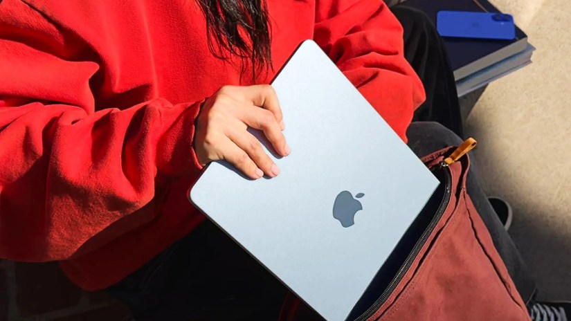 M4 MacBook Air getting put into a bag.