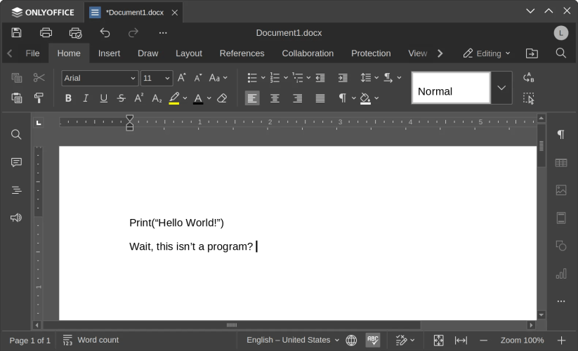 The ONLYOFFICE interface closely resembles Microsoft Office&rsquo;s.