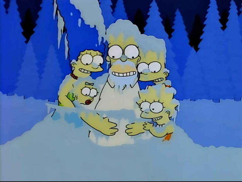 The Simpsons are dead and frozen.
