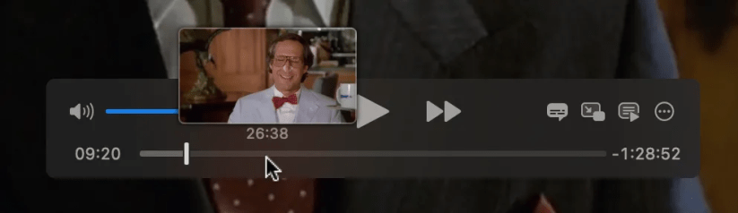 Thumbnails when you hover the mouse over the timeline.