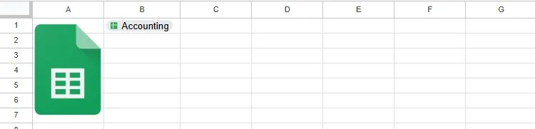 A Google Sheets file with a link chip to another Google Sheets file.