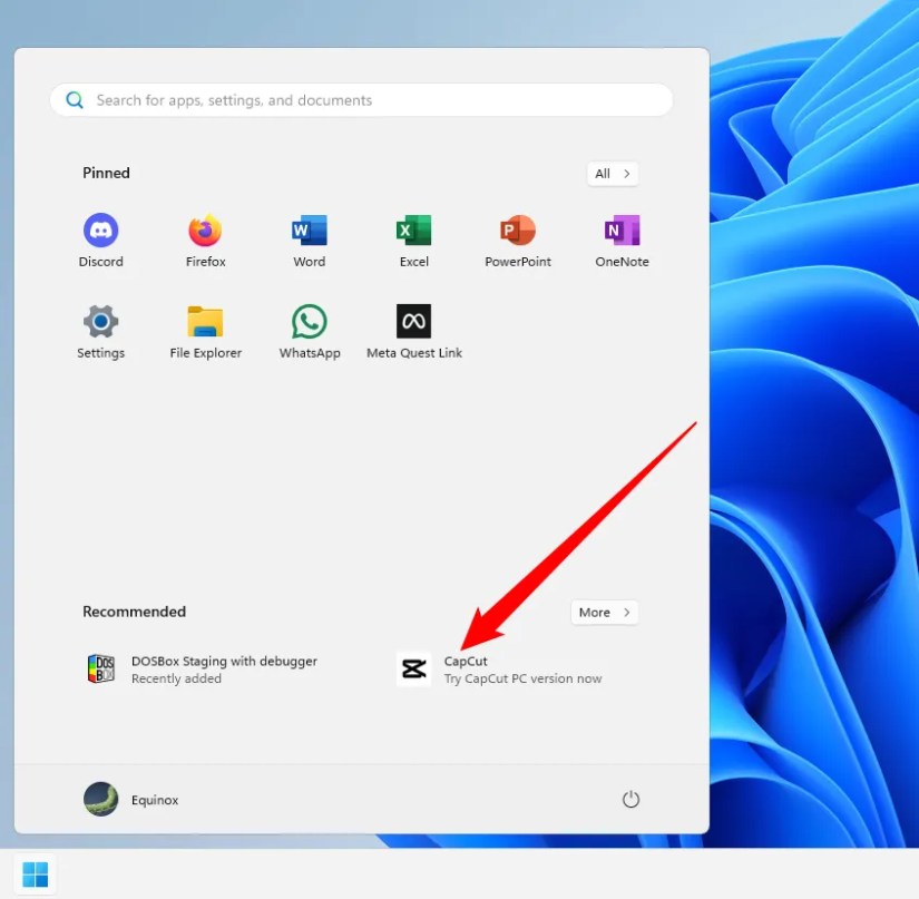 An ad in the Start Menu.