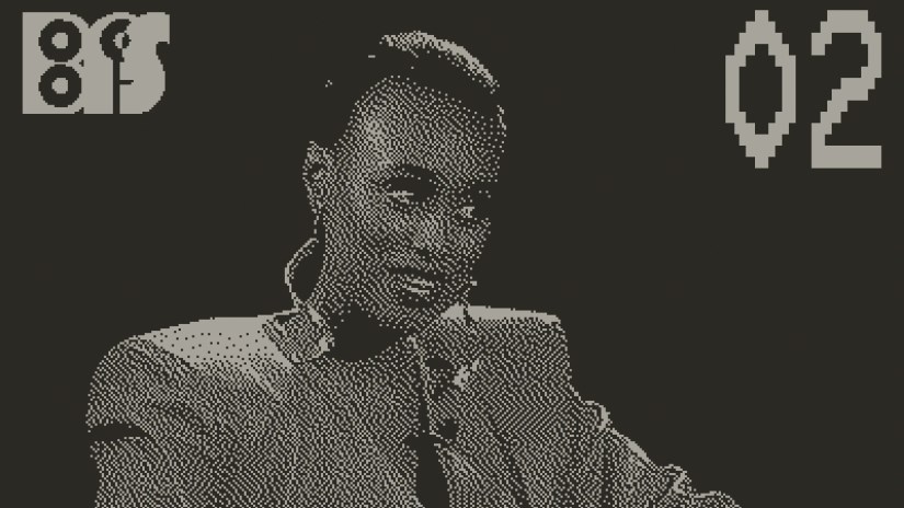 A woman on a talk show on Blippo+ for Playdate.