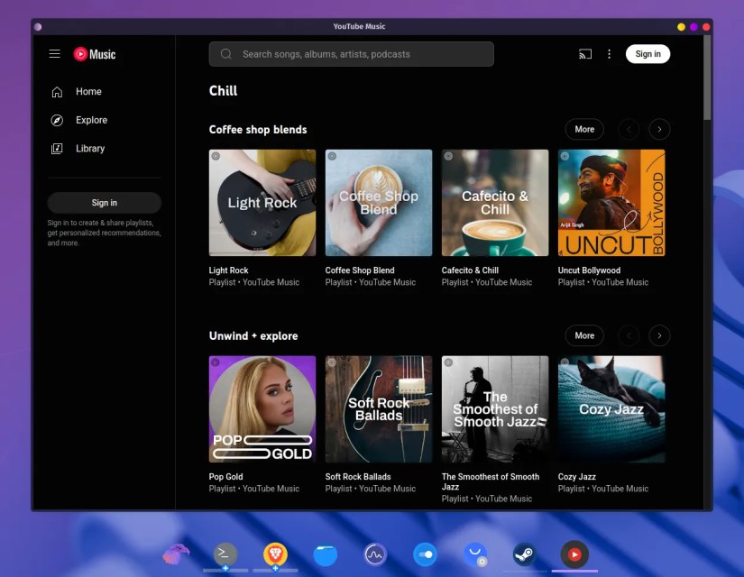 Creating a YouTube Music desktop app on Linux using Nativefier.