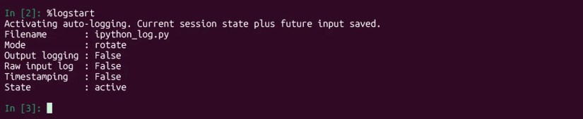 IPython logstart command.