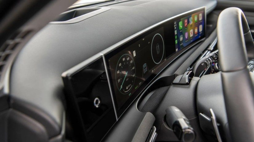 Close-up shot of the infotainment screen in a 2025 Hyundai Tucson PHEV.