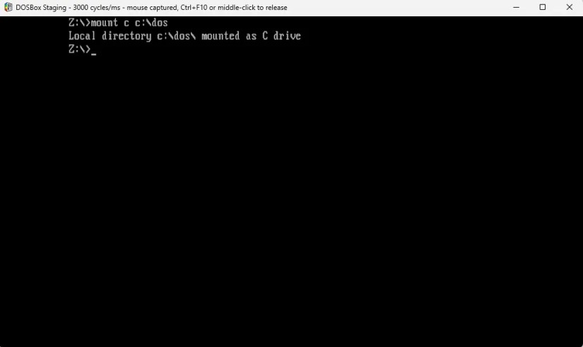 I mounted the DOS C drive to the C folder on my real PC.