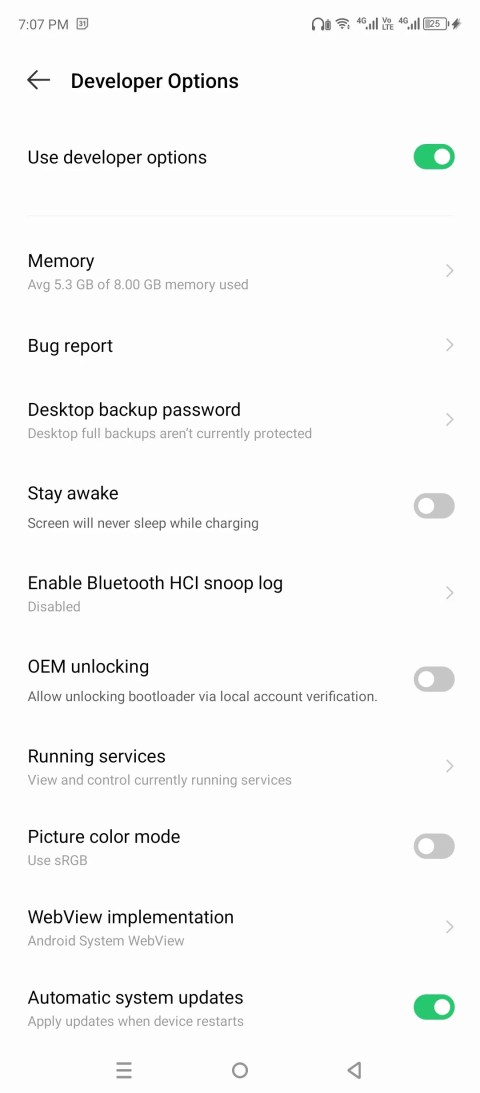 Unlocking the bootloader using developer options.