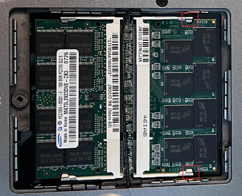 A close up screenshot of the RAM in a Dell laptop.