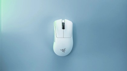 Razer DeathAdder V4 Pro on a gray background.