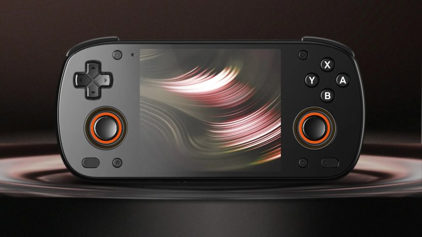 A Retroid Pocket Mini V2 retro handheld console.