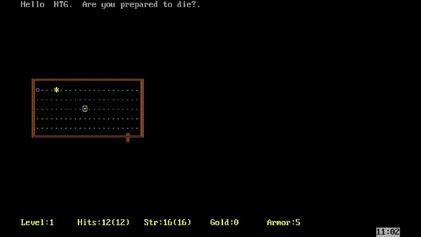 Rogue MS-DOS game screen.