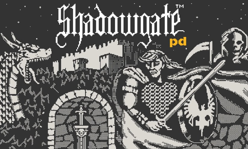 Shadowgate PD for Playdate key art.
