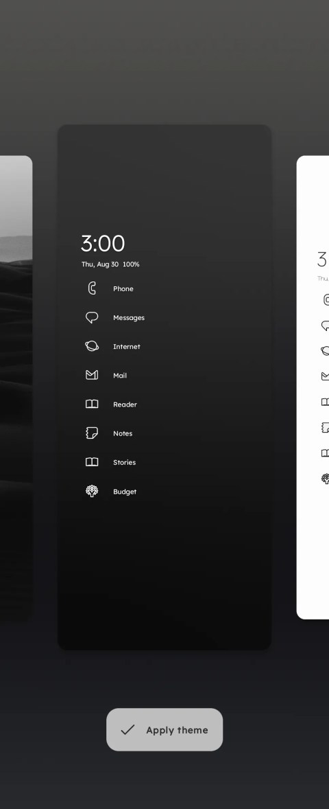 A black and white theme available in Niagara Launcher.