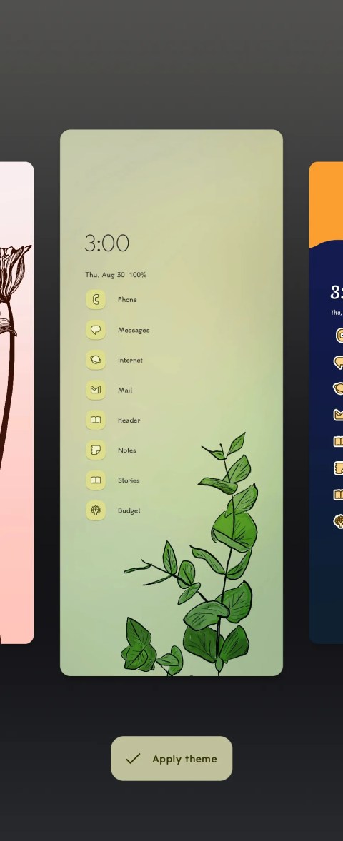 A green plant theme available in Niagara Launcher.